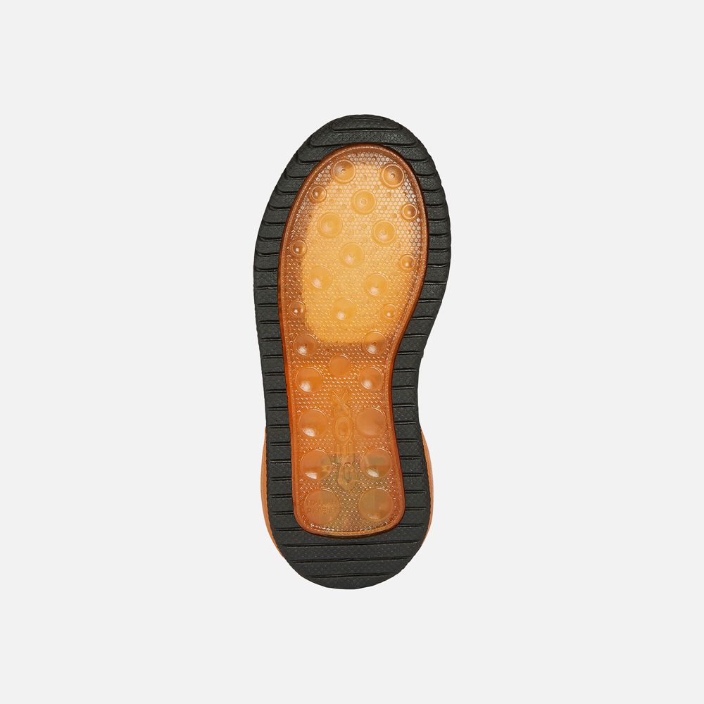 Geox Erkek Çocuk Spor Ayakkabı Siyah/Turuncu - Inek - BGN-012683